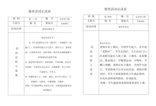 德育活动记录表