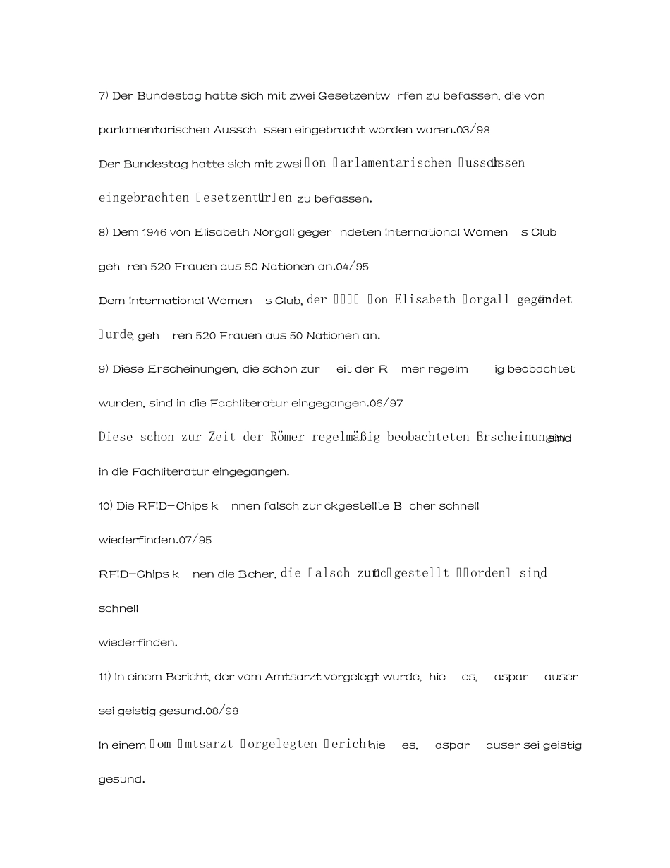 德语句型转换练习_第3页