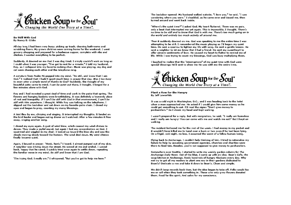 心灵鸡汤英文版(最为完整)_第1页