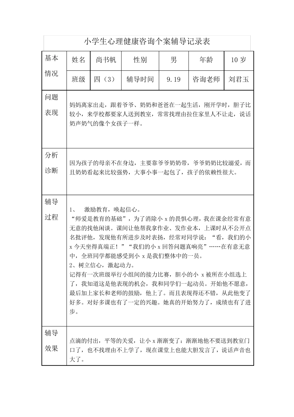 心理健康个案记录表_第2页