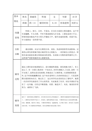 心理健康个案记录表