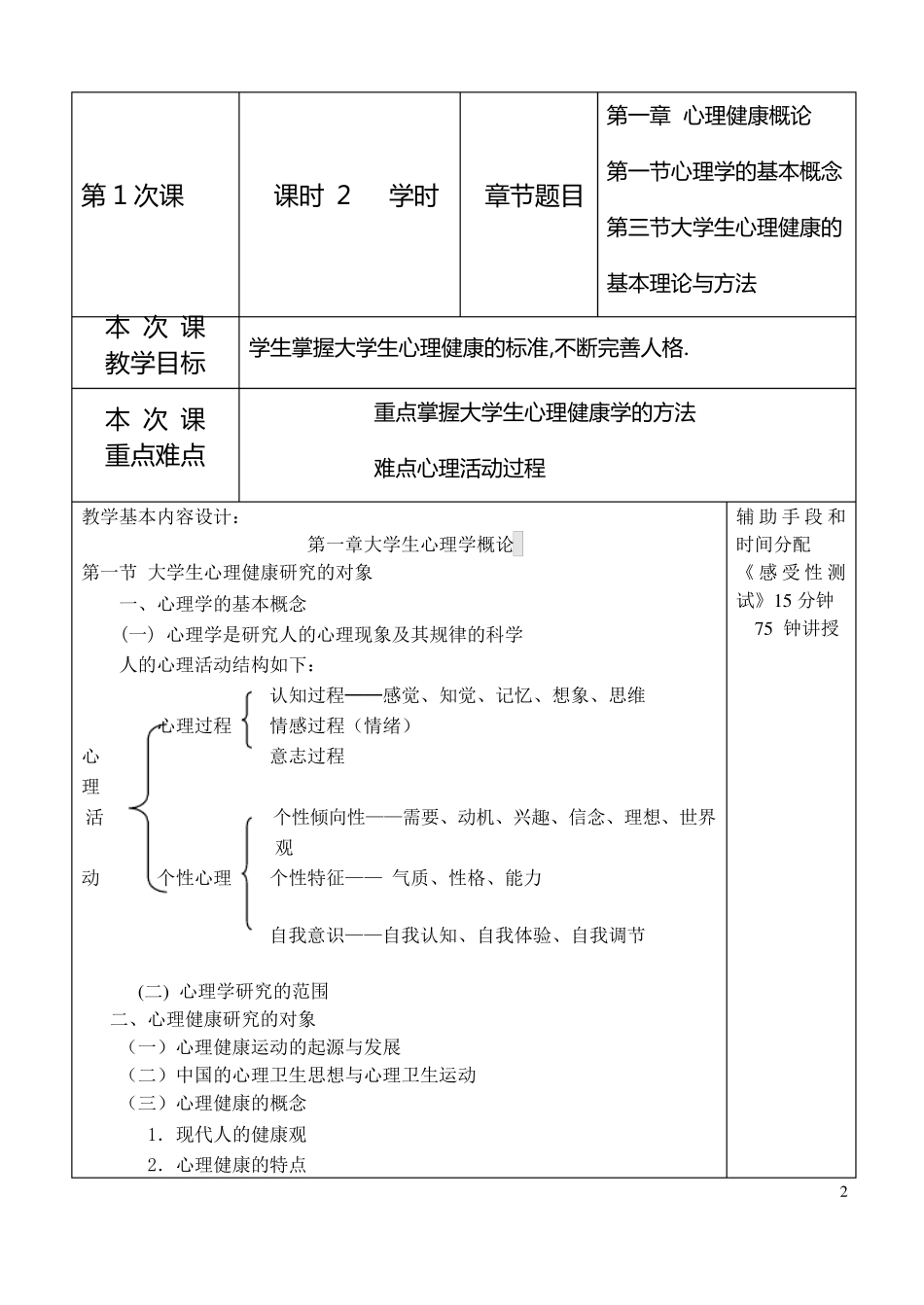 心理健康教育课程教案_第2页