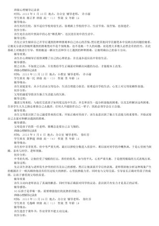 心理咨询室学生来访记录