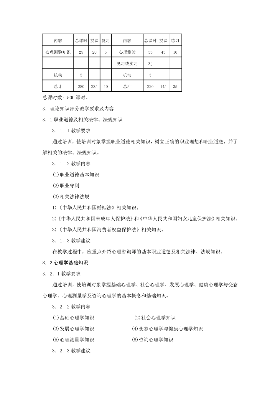 心理咨询师三级培训计划与大纲_第3页