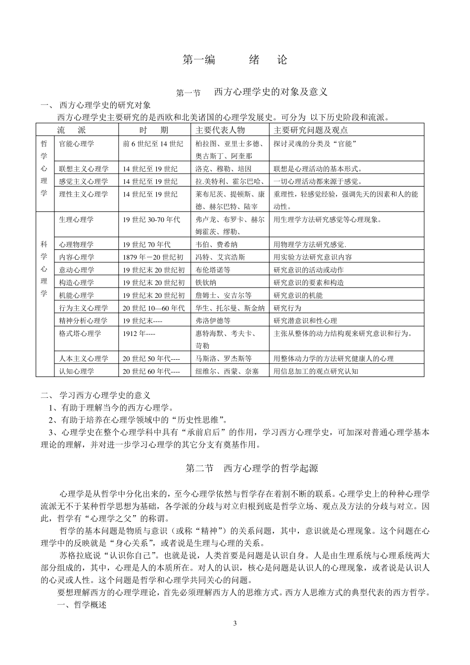 心理学史(讲义)唐龙云编_第3页