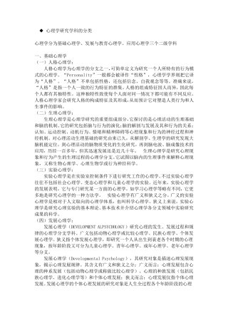 心理学系统分类