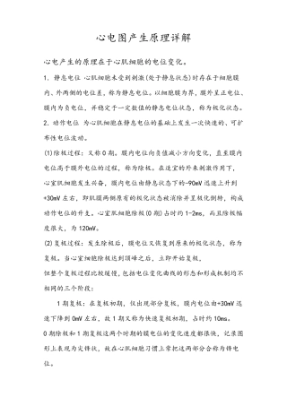 心电图产生原理详解