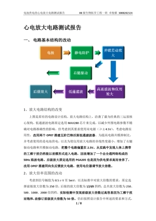 心电放大电路测试报告