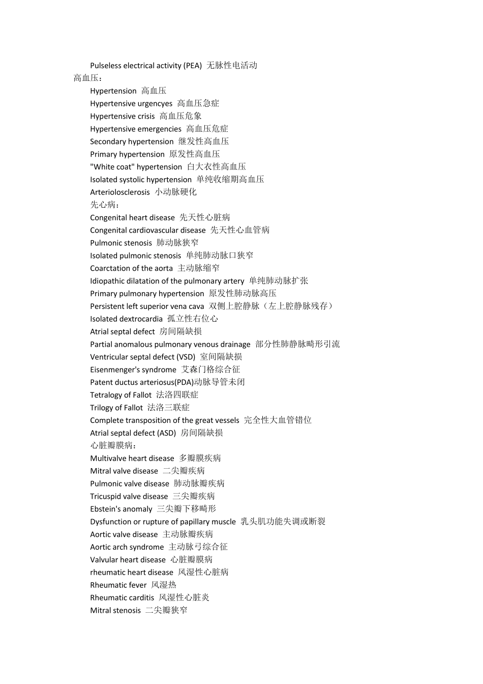 心血管医学专业英语词汇_第2页
