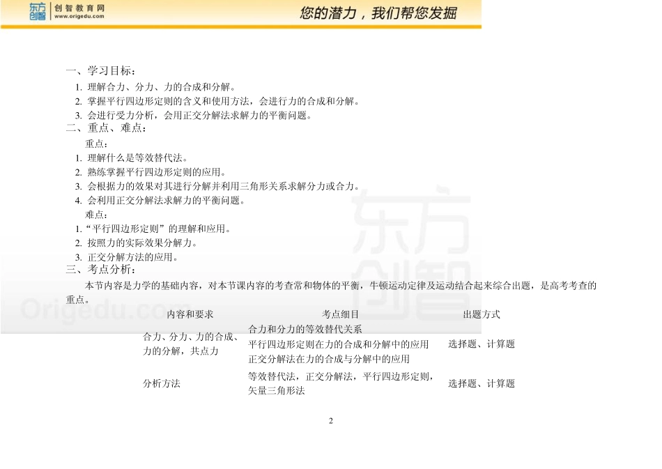 必修1第三章第45节力的合成力的分解_第2页