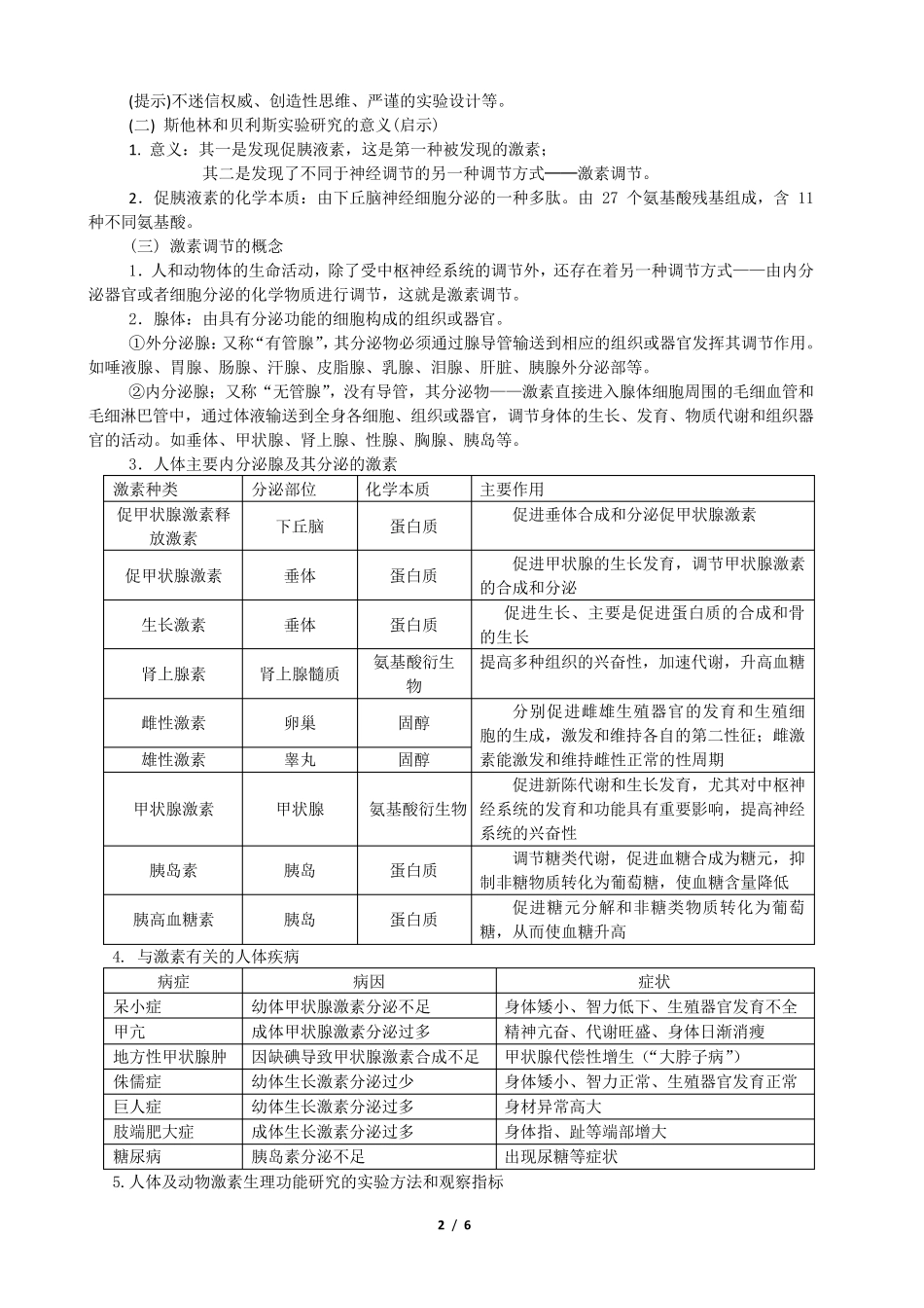 必修32.2通过激素的调节教案_第2页