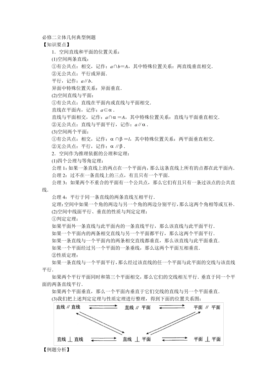 必修二立体几何典型例题_第1页