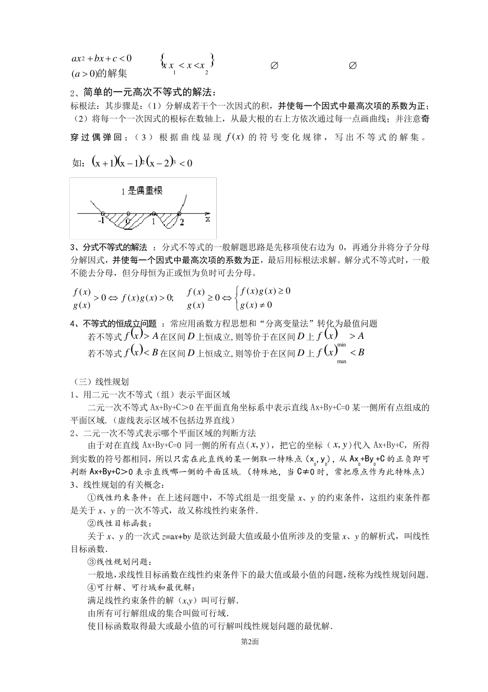 必修五不等式知识点_第2页