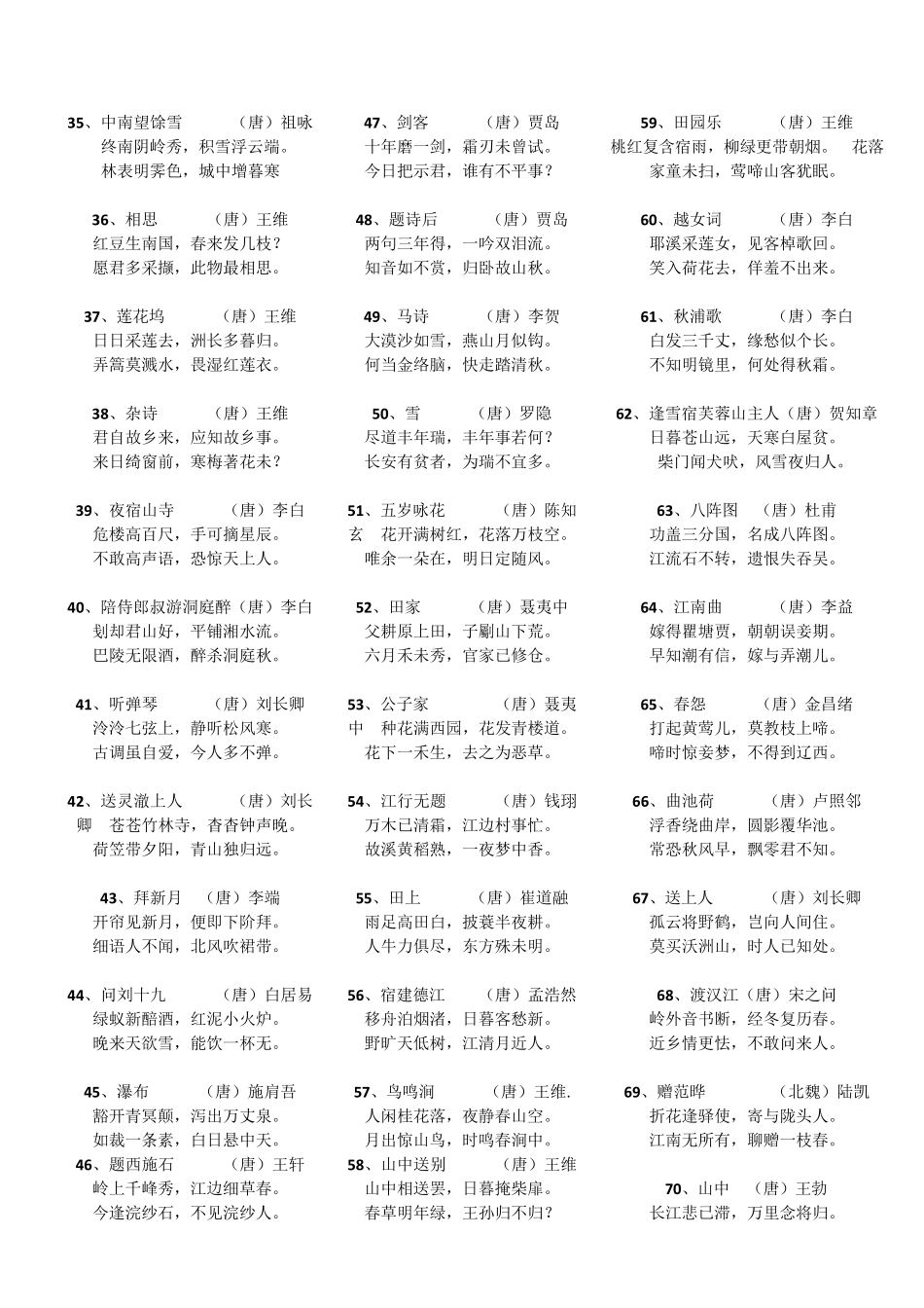 必背古诗300首免费下载打印版,_第2页