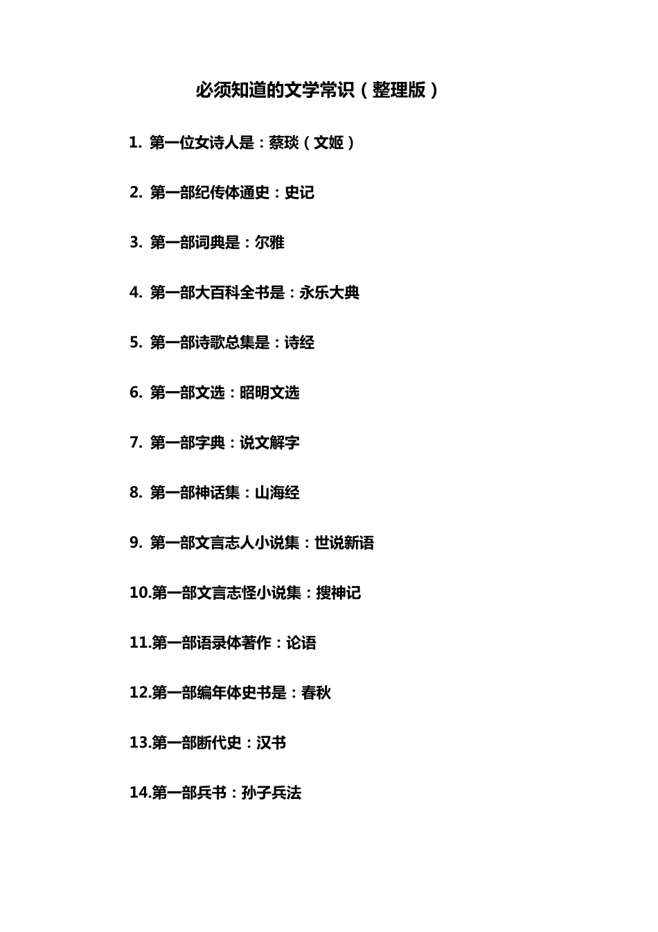 必须知道的文学常识_第1页