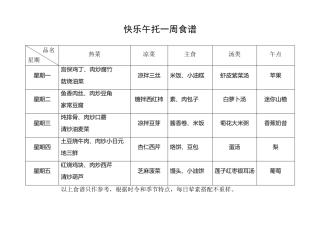 快乐午托食谱