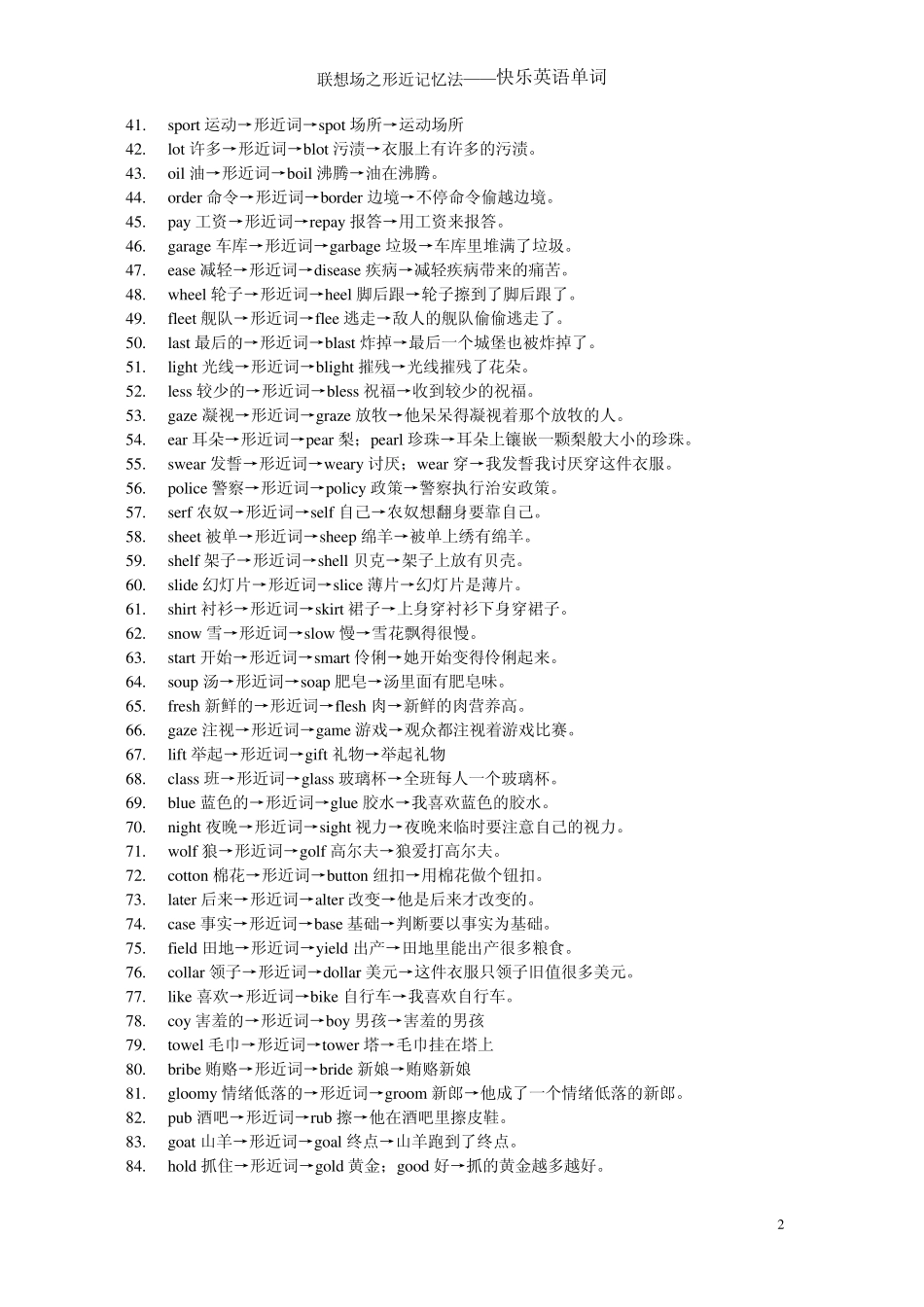 快乐英语单词联想场之形近记忆法_第2页