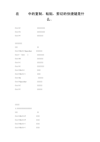 快捷键学习复制粘贴剪切放大字体等等