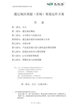 快消品市场营销方案