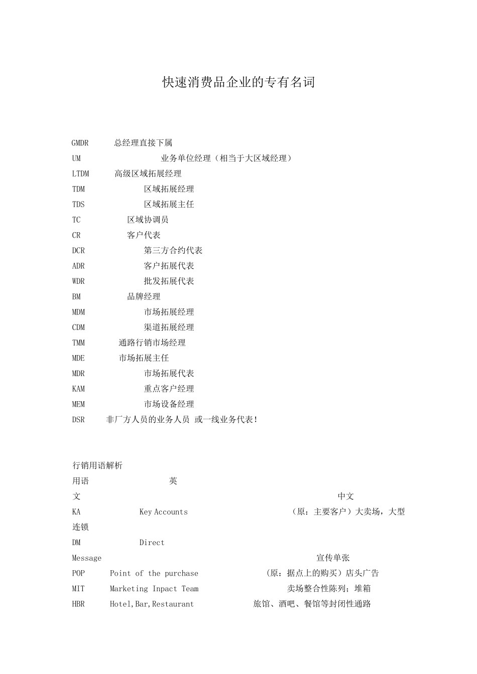 快消品行业术语(行话)解析_第2页