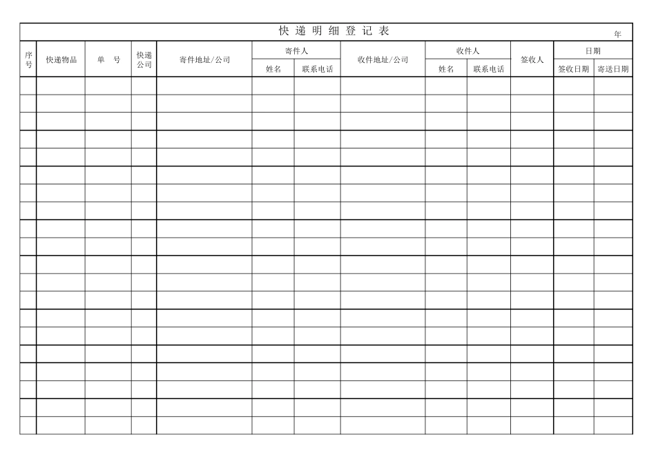 快递明细登记表_第1页