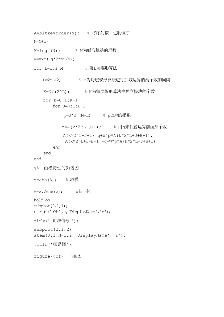快速傅里叶变换fft的Matlab实现实验报告_第2页