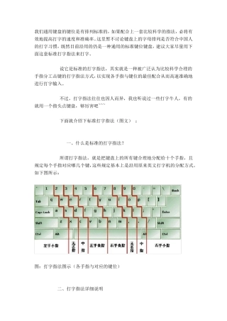 快速打字正确的标准指法(附图)
