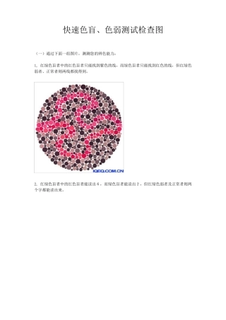 快速色盲、色弱测试检查图