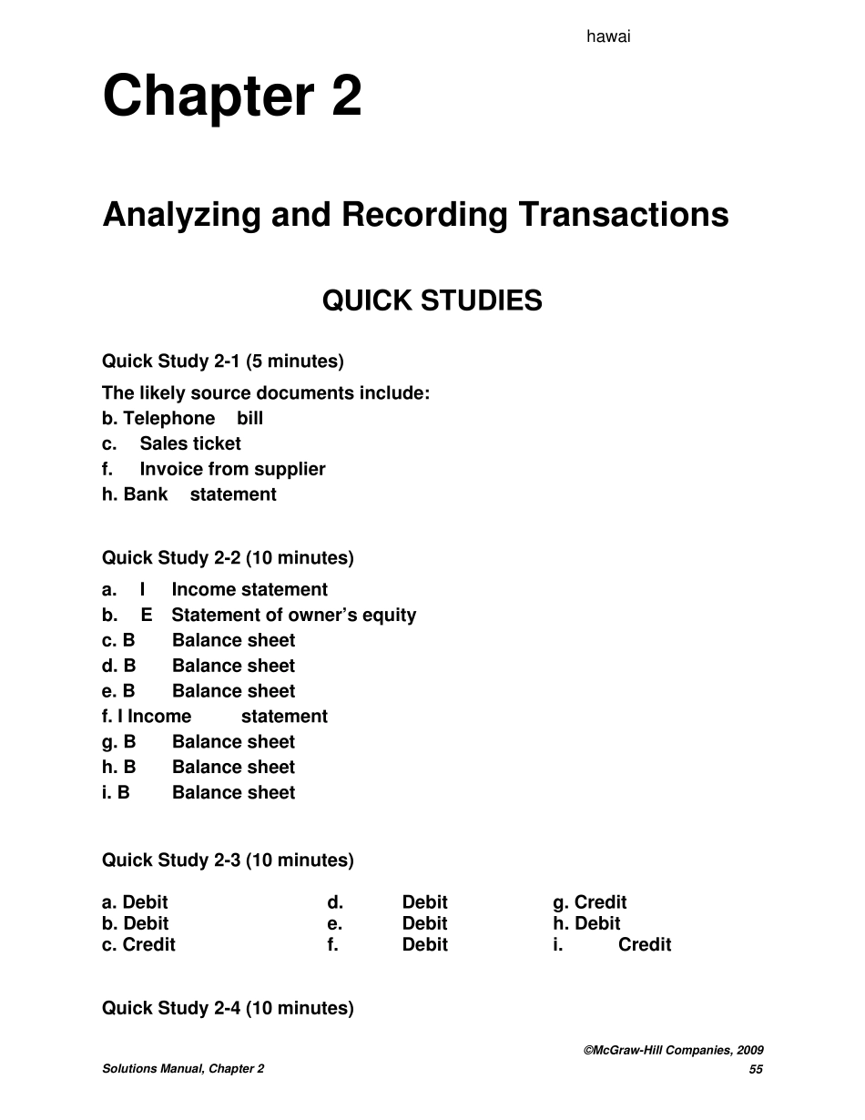 怀尔德《会计学原理》19版答案_第1页