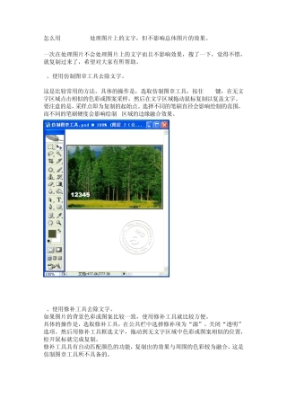怎么用PhotoShop处理图片上的文字,但不影响总体图片的效果。