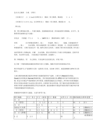怎么自己裁剪1寸或2寸照片