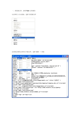 怎样下载网页上的flash源文件