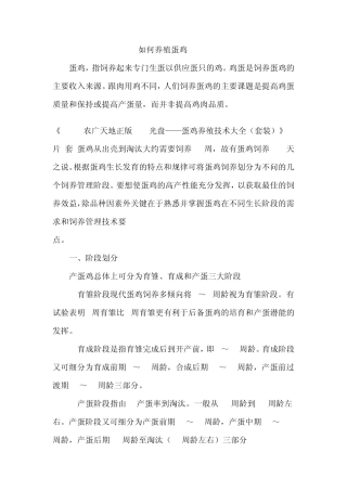 怎样养殖蛋鸡、蛋鸡养殖技术及蛋鸡养殖方法