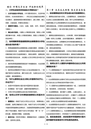 思修课后题答案(2015修订版思想道德修养与法律基础)