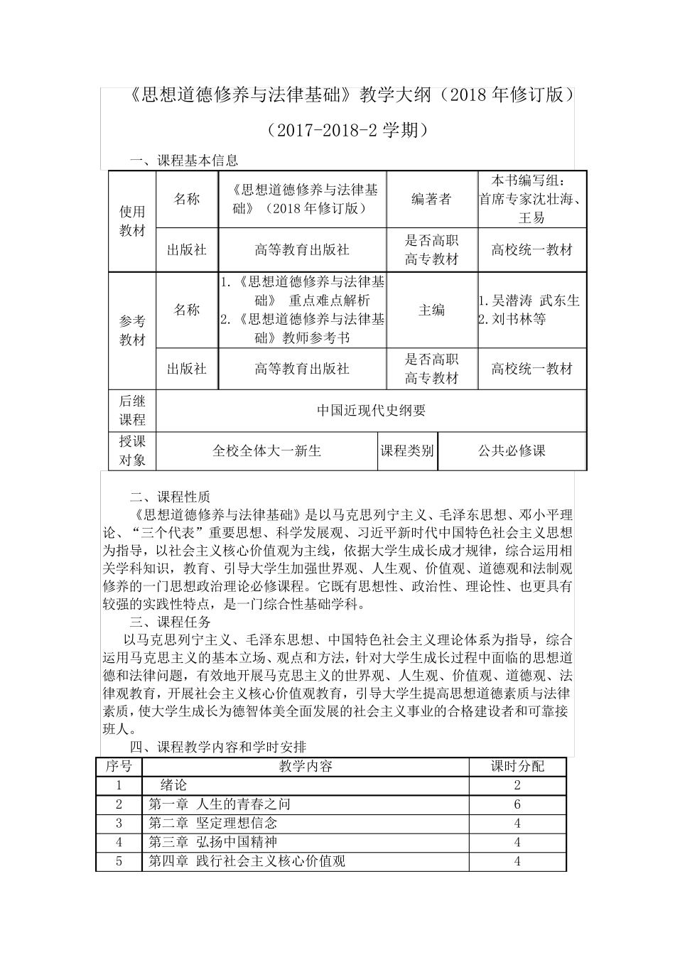思想道德修养与法律基础2018版大纲_第1页