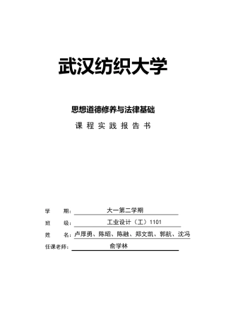 思想道德修养与法律基础实践报告书