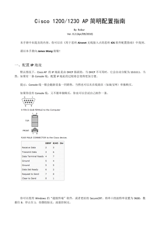思科AP简明配置指南