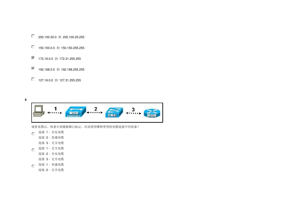 思科CCNA第一学期期末考试答案Final_第3页