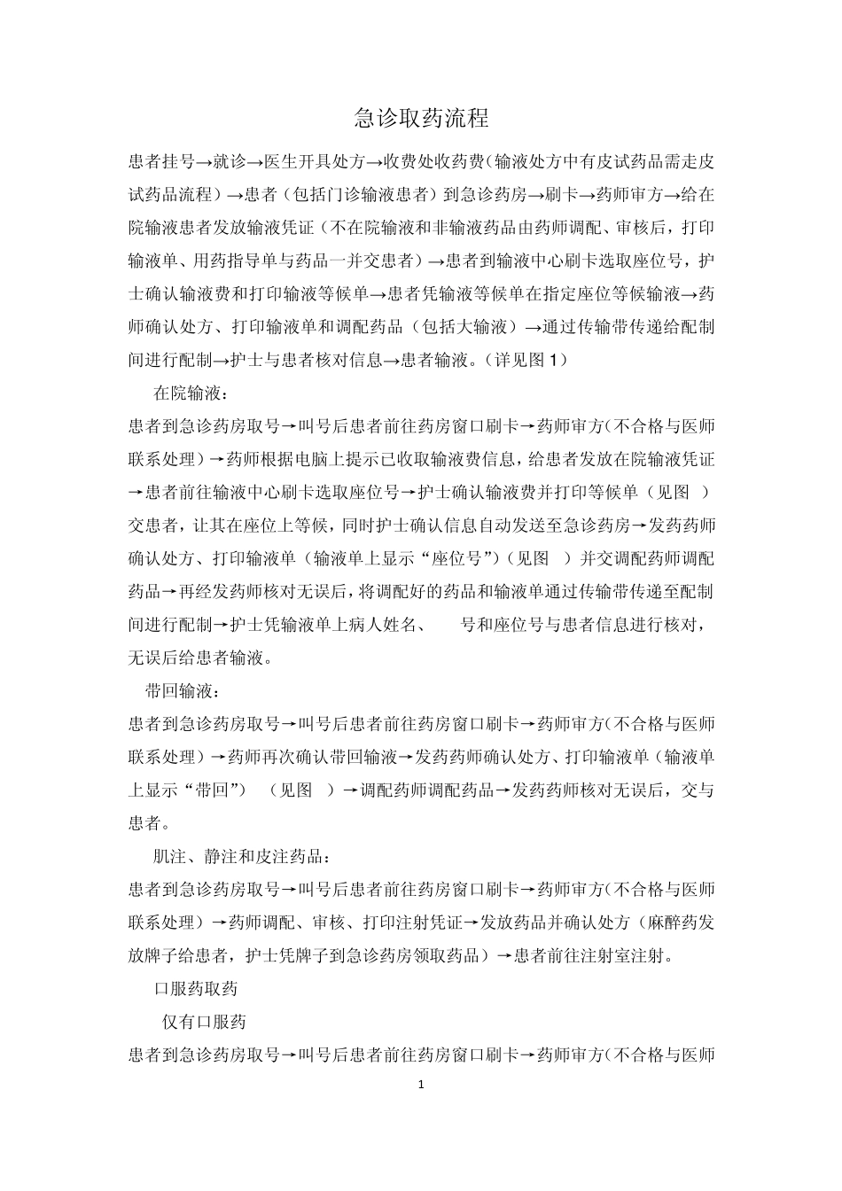 急诊取药输液流程_第1页