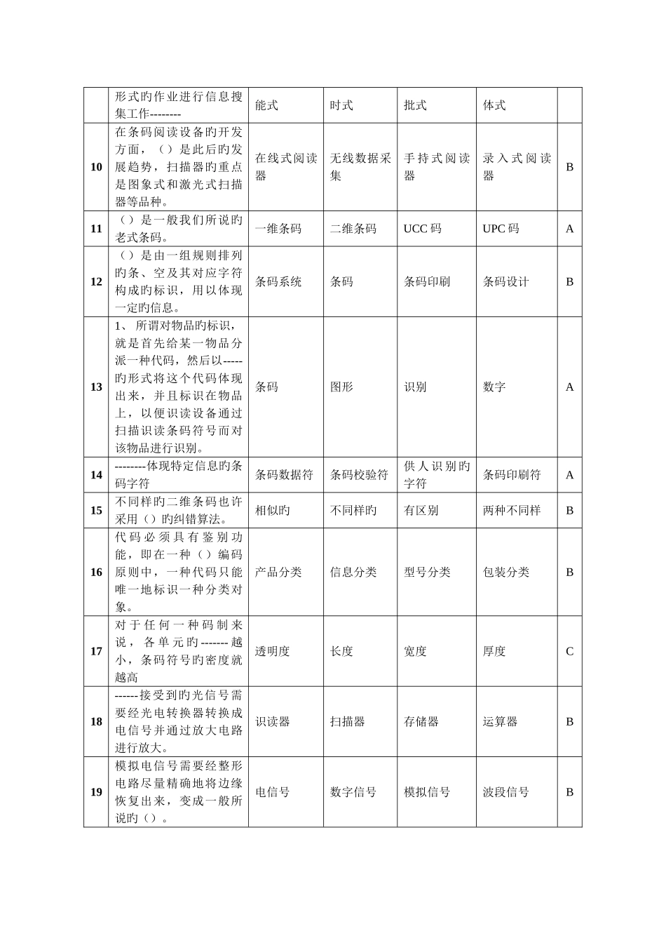 2025年条码竞赛个人决赛单选题部分_第2页