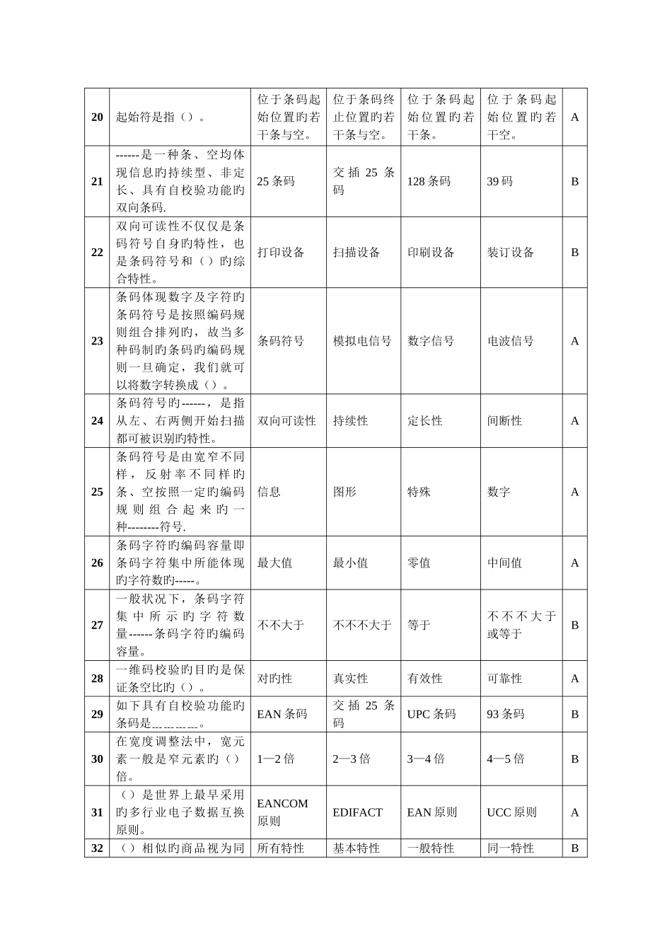 2025年条码竞赛个人决赛单选题部分_第3页