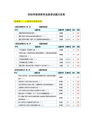 2025年招标师继续教育选修课试题及答案