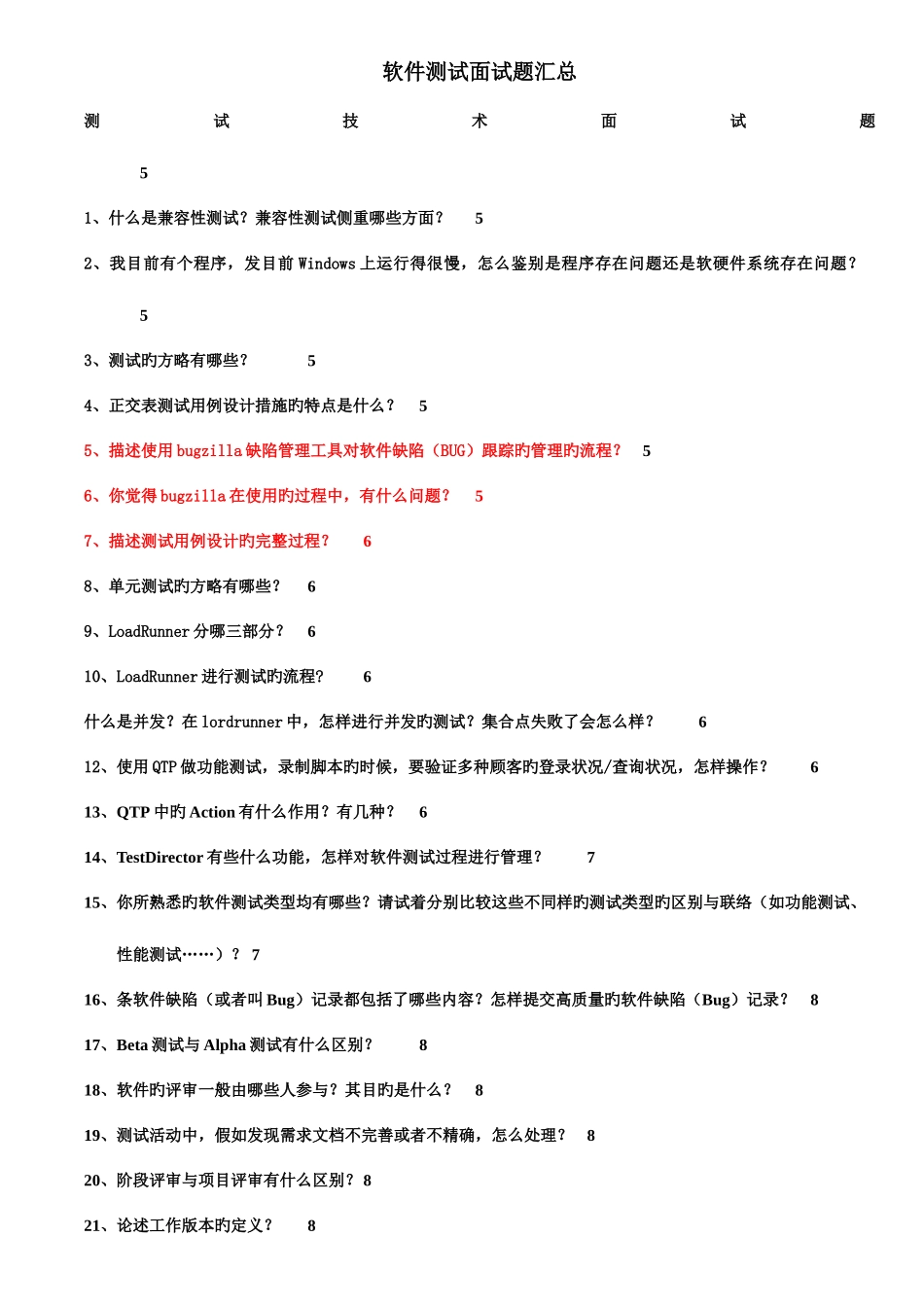 2025年新版软件测试面试题_第1页