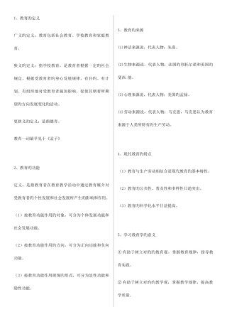 2025年教师招聘考试教育学必背知识点总结