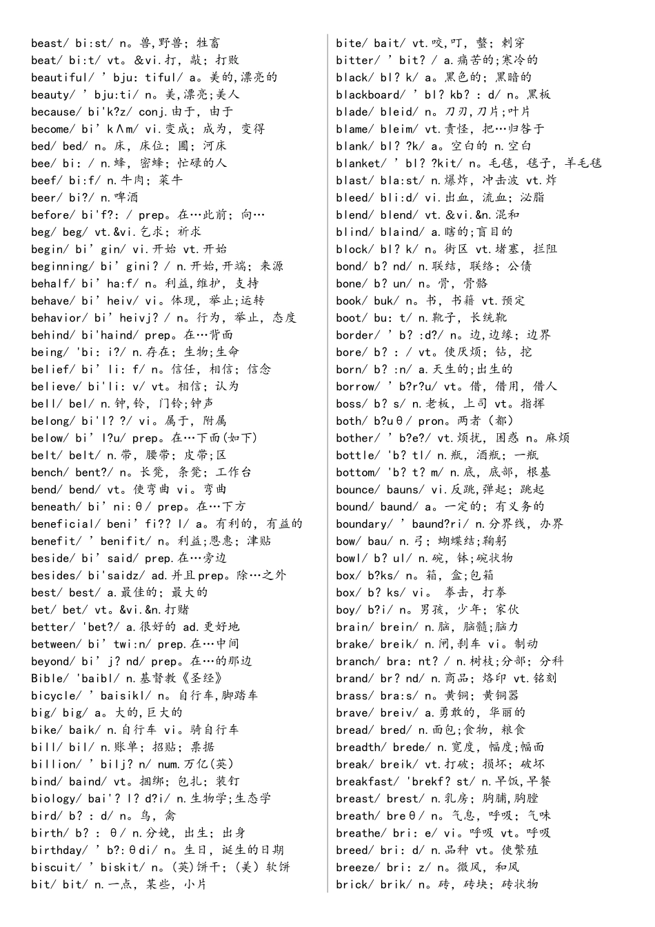 2025年整理英语四级单词大全_第3页