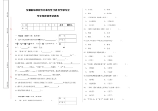 2025年汉语言文学专业专升本专业课试卷B
