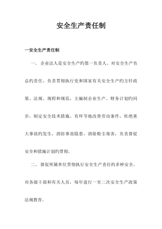 2025年新版企业安全生产责任制全套