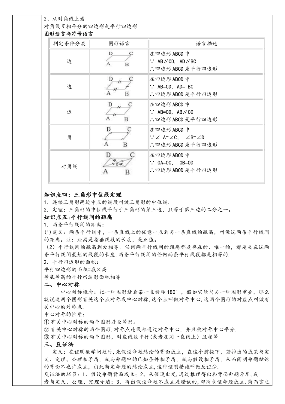 2025年浙教版数学八年级下册第四章平行四边形复习总结知识点与练习_第2页
