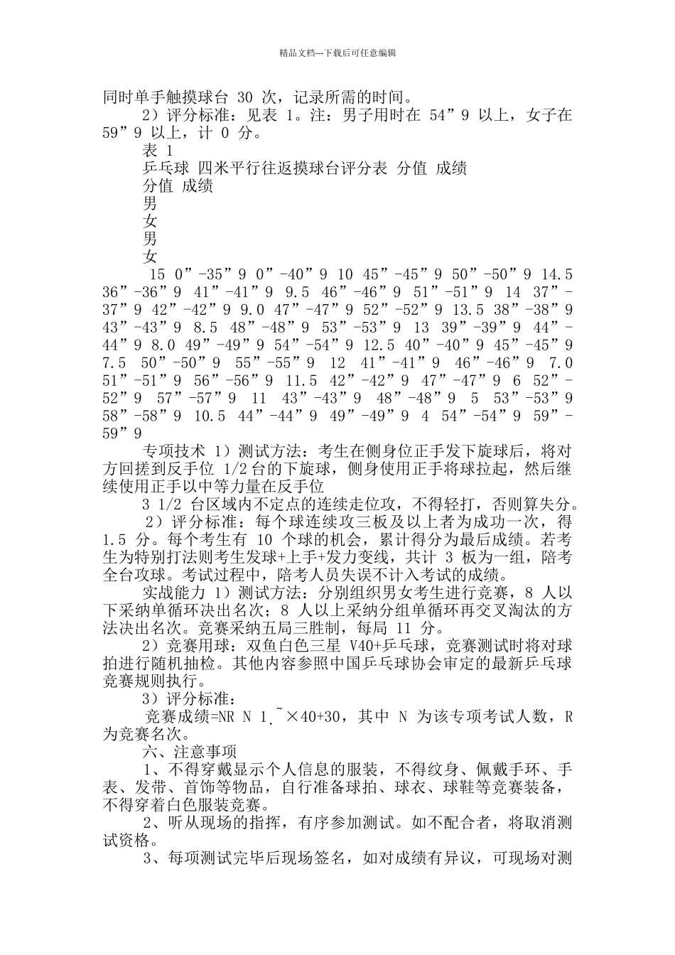 中山市2024年高中阶段学校高水平运动队乒乓球项目队员选拔工作方案_第2页