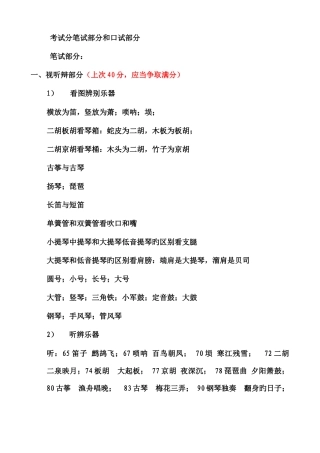 2025年新音基初级考试要点